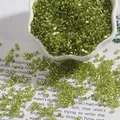 Olive green bugle beads 2mm glass seed beads for DIY jewelry making and embroidery - 2mm 15g/Pack (Approx. 700 Pieces) / Olive Green