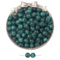Dark green resin star beads with gold glitter in a vintage silver bow metal tray - 10mm (10 Pcs/Pack) / Green