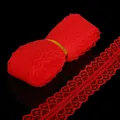 Nastro in pizzo rosso con motivi floreali per accessori per capelli fai-da-te e cucito - Stile Stretto / Rosso