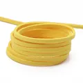 Flache, hellgelbe Wildleder-Schnur 3mm für DIY Traumfänger-Weben und Schmuckherstellung - 1m (2,8mm Breite) / Leuchtendes Ingwergelb