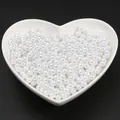 Perlas de imitación ABS blanco crema en bandeja de corazón para artesanía - 3mm (1000 unidades/paquete) / Blanco