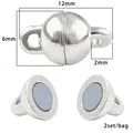 Silver spherical magnetic lobster clasp 12mm for DIY necklace jewelry making - 12x6mm (2 Sets/Pack) / Silver