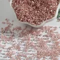 DIY jewelry 2mm pale pink silver-lined glass bugle beads for handmade embroidery and crafts - 2mm 15g/Pack (Approx. 700 Pieces) / Light Pink