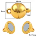 8mm spherical gold magnetic jewelry clasps for DIY necklace and bracelet crafting - 14x8mm (2 Sets/Pack) / Gold