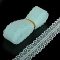 Nastro di pizzo azzurro con trama traforata per accessori per capelli e decorazioni - Stile Stretto / Blu Pavone