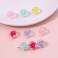 DIY colorful acrylic beads with transparent striped shells for necklace making - 12mm / Transparent Pumpkin Bead Style / 35 Beads Set