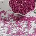 Magenta 2mm silver-lined glass bugle beads for DIY jewelry and sewing projects - 2mm 15g/Pack (Approx. 700 Pieces) / Rose Red