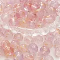 Cuentas de vidrio jaspeado rosa y violeta con láminas de oro para bisutería DIY - Perla Redonda de Tinta y Pan de Oro / 8mm Agujero Aprox 1mm 50Pzs/Paquete / Violeta Claro