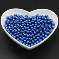 Perles ABS bleu brillant dans un plat en cœur blanc pour la création de bijoux DIY - Bleu