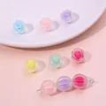 Mix of pastel star fruit acrylic beads for handmade DIY necklaces and crafts - 12mm / Frosted Pumpkin Bead Style / 35 Beads Set