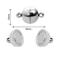 Polished silver magnetic jewelry clasps in 10mm size for DIY necklaces and bracelets - Smooth Ball (FKC023-10)