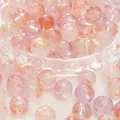 Cuentas de vidrio teñidas en rosa y morado con pan de oro para joyería DIY - Perla Redonda de Tinta y Pan de Oro / 8mm Agujero Aprox 1mm 50Pzs/Paquete / Piedra Lila