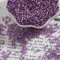 Deep purple silver-lined 2mm glass bugle beads for DIY jewelry and sewing - 2mm 15g/Pack (Approx. 700 Pieces) / Violet