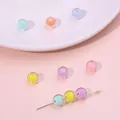 Colorful acrylic beads with clear shell and pastel cores for handmade DIY jewelry - 8mm / Transparent Round Bead Style / 110 Pieces