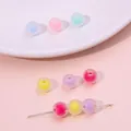 Frosted acrylic macaron beads with center holes for DIY necklace and earring making - 8mm / Frosted Round Bead Style / 110 Pieces