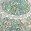 Perles en verre bleu clair avec feuille d'or pour la création de bijoux DIY - Perle Ronde à Lavis d'Or / 10mm (Trou d'environ 1mm) 10 Pièces/Paquet / Vert clair