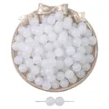 Pearlescent white starlight resin beads with gold dust finish for DIY jewelry crafting - White