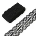 Nastro di pizzo nero con bordi a conchiglia per accessori per capelli e fai da te - Stile Largo / Nero