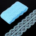 Nastro in pizzo celeste con delicato motivo floreale per accessori per capelli DIY - Stile Largo / Azzurro