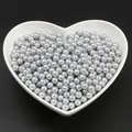 Perles d'imitation ABS gris argenté dans un plat en forme de cœur pour bijoux DIY - Gris