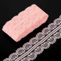 Rotolo di nastro di pizzo rosa con motivo all'uncinetto per accessori per capelli DIY - Stile Largo / Avorio
