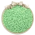 Pastel mint green 2-4mm glass seed beads for DIY jewelry making in a decorative tray - Light Green