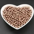 Perles ABS bronze polies dans un plat en forme de cœur pour bijoux artisanaux - Marron
