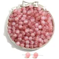 Pink resin galaxy beads with cat-eye effect and gold shimmer for DIY jewelry making - Bean Paste Red