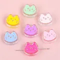 Cuentas de acrílico con forma de gato para bisutería DIY en varios colores pastel - Gato Colores Mezclados (6 Piezas/Paquete)