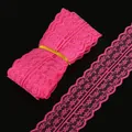 Nastro in pizzo fucsia con bordo smerlato per accessori capelli e fai-da-te - Stile Largo / Rosa Rosso