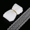 Elegante nastro di pizzo floreale bianco in rotolo per accessori per capelli fai-da-te - Stile Largo / Bianco