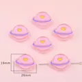 Breloques OVNI en résine rose pour bijoux DIY, perles style dessin animé de 26mm - Planète Rose / 26×19mm (4 Pièces/Paquet)