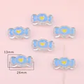 Perle acrylique bleue en forme de bonbon avec cœur pour loisirs créatifs, 26x13 mm - Bonbon Bleu / 26×13mm (4 Pièces/Paquet)