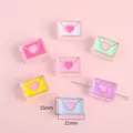 Perles enveloppe coeur en acrylique de 21mm pour création de bijoux DIY et porte-clés - Enveloppe Couleurs Mélangées Aléatoires / 15x21mm (4 Pièces/Paquet)