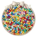 Vibrant mixed color glass seed beads for DIY jewelry making in a silver display tray - Random Mixed Colors
