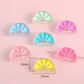 Perles de tranches de fruits en acrylique 15x27mm pour bijoux DIY et accessoires - Tranche d'Orange Couleurs Aléatoires / 15x27mm (4 Pièces/Paquet)