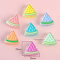 Perles pastèques colorées en acrylique de 25mm pour bijoux DIY et coques de téléphone - Pastèque Couleurs Mélangées Aléatoires / 25x23mm (4 Pièces/Paquet)