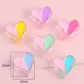 Perles cœur en acrylique multicolores 23mm pour création bijoux DIY et porte-clés - Cœur Couleurs Mélangées Aléatoires / 23x23mm (4 Pièces/Paquet)