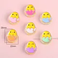 Perles acryliques poussin coloré pour bijoux DIY et porte-clés artisanaux 22x26mm - Poussin Couleurs Mélangées Aléatoires / 22x26mm (4 Pièces/Paquet)