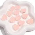 Cuentas de acrílico rosa en forma de corazón con caritas sonrientes para manualidades - Corazón Rosa / 20x18x8mm (10 Piezas/Paquete)