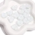 Perles en forme de cœur blanc avec visage souriant pour création de bijoux DIY - Cœur Bleu Clair / 20x18x8mm (10 Pièces/Paquet)