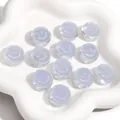 Perles en acrylique violet translucide avec smiley pour création de bijoux DIY - Rond Bleu / 20mm Épaisseur 8mm (10 Pièces/Paquet)