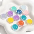 Perles de smiley en acrylique double couche colorées pour bijoux DIY et accessoires - Rond Couleurs Aléatoires / Rond 20mm Épaisseur 8mm (10 Pièces/Paquet)