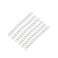 Set of ten silver iron extender chains for DIY jewelry making and length adjustment - 4x50mm (50 Pieces/Pack) / White Gold