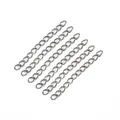 Set of seven antique silver iron extension chains for DIY jewelry necklace making - Gunmetal