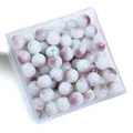 Round white beads with purple gradient spray finish in a clear box for DIY jewelry - 8mm (50pcs/Pack) / Purple