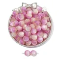 Macro shot of pink and purple gradient resin cat-eye beads in a silver vintage tray - Purple & Yellow / Approx 8mm (20 Pcs/Pack)