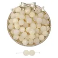 Creamy white resin star cat-eye beads for DIY jewelry with pearl luster finish - 12mm (10 Pcs/Pack) / Beige