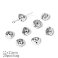 Irregular silver CCB spacer beads 11x11mm for DIY jewelry making 20pcs per bag - Irregular Beads / 11x11mm (20 Pieces/Pack) / Silver
