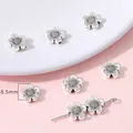 Cuentas de flores plateadas antiguas de 8,5 mm para joyería DIY y pendientes a mano - Flor / Pack de 30